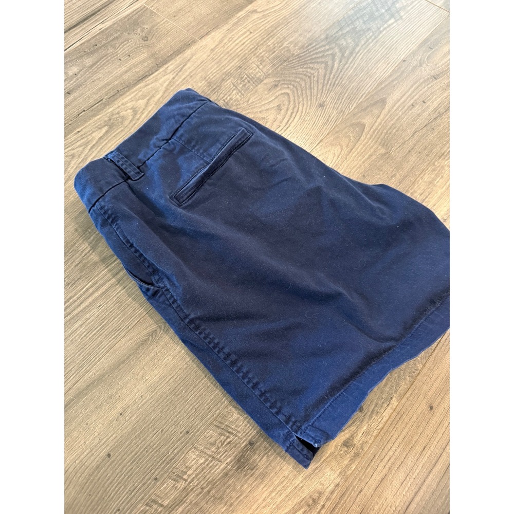 Crown & Ivy Caroline Navy Blue Chino Shorts Womens 8 Stretchโ Cotton Twill